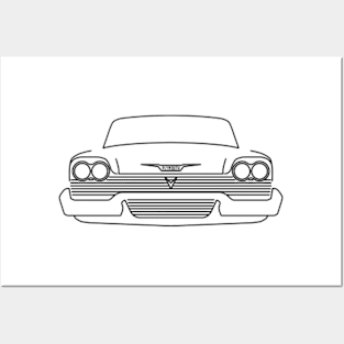 Plymouth Fury outline graphic (black) Posters and Art